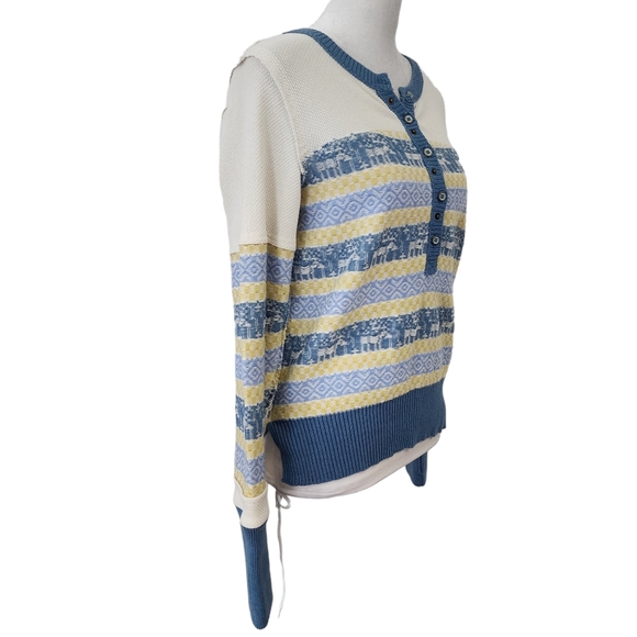 Free People Exposed Seam Thermal To The Woods  Henley Top in Light Combo - Picture 5 of 10